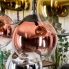 Gastor Hängeleuchte Glas 25 cm Chrom, Gold, Klar, Kupferfarben, Rauchfarben, 8-flammig