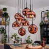 Gastor Hängeleuchte Glas 25 cm Klar, Kupferfarben, 8-flammig