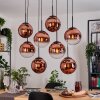 Gastor Hängeleuchte Glas 25 cm Klar, Kupferfarben, 8-flammig