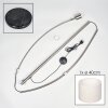 Bassagoda Bogenlampe 40 cm Nickel-Matt, Schwarz, 1-flammig, Stoff-Lampenschirm