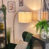 Bassagoda Bogenlampe 40 cm Nickel-Matt, Schwarz, 1-flammig, Stoff-Lampenschirm