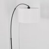 Soungou Bogenstehlampe 38 cm Chrom, Schwarz, 1-flammig, Stoff-Lampenschirm