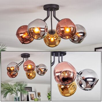Ripoll Deckenleuchte Glas 15 cm Chrom, Gold, Kupferfarben, Rauchfarben, 5-flammig Ripoll Deckenleuchte Glas 15 cm Chrom, Gold, Kupferfarben, Rauchfarben, 5-flammig
