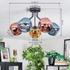 Ripoll Deckenleuchte Glas 15 cm Blau, Gold, Kupferfarben, 5-flammig