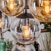 Gastor Hängeleuchte Glas 20 cm Bernsteinfarben, Chrom, Klar, Rauchfarben, 8-flammig