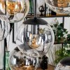 Gastor Hängeleuchte Glas 20 cm Bernsteinfarben, Chrom, Klar, Rauchfarben, 8-flammig