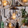 Gastor Hängeleuchte Glas 20 cm Bernsteinfarben, Chrom, Klar, Rauchfarben, 8-flammig