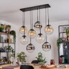 Gastor Hängeleuchte Glas 25 cm Bernsteinfarben, Chrom, Klar, Rauchfarben, 8-flammig