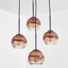 Ripoll Hängeleuchte Glas 15 cm Klar, Kupferfarben, 4-flammig