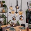 Gastor Hängeleuchte Glas 20 cm Bernsteinfarben, Chrom, Klar, Rauchfarben, 8-flammig