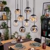 Gastor Hängeleuchte Glas 20 cm Bernsteinfarben, Chrom, Klar, Rauchfarben, 8-flammig