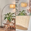 Sabadim Bogenlampe 35 cm Nickel-Matt, Schwarz, 1-flammig, Stoff-Lampenschirm
