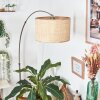 Sabadim Bogenlampe 35 cm Nickel-Matt, Schwarz, 1-flammig, Stoff-Lampenschirm