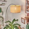 Sabadim Bogenlampe 35 cm Nickel-Matt, Schwarz, 1-flammig, Stoff-Lampenschirm
