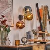Ripoll Wandleuchte Glas 15 cm Gold, Schwarz, 3-flammig
