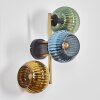 Koyoto Wandleuchte Glas 15 cm Gold, Schwarz, 3-flammig