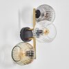 Ripoll Wandleuchte Glas 15 cm Gold, Schwarz, 3-flammig