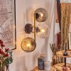 Ripoll Wandleuchte Glas 15 cm Gold, Schwarz, 3-flammig