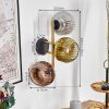 Ripoll Wandleuchte Glas 15 cm Gold, Schwarz, 3-flammig