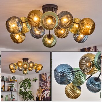 Koyoto Deckenleuchte Glas 15 cm Blau, Gold, Grün, 12-flammig