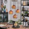 Ripoll Hängeleuchte Glas 20 cm Klar, Kupferfarben, 4-flammig