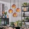 Ripoll Hängeleuchte Glas 20 cm Klar, Kupferfarben, 4-flammig