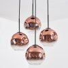 Ripoll Hängeleuchte Glas 20 cm Klar, Kupferfarben, 4-flammig