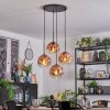 Ripoll Hängeleuchte Glas 20 cm Klar, Kupferfarben, 4-flammig