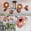 Koyoto Deckenleuchte Glas 15 cm Klar, Kupferfarben, 6-flammig