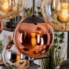 Gastor Hängeleuchte Glas 20 cm Bernsteinfarben, Chrom, Kupferfarben, Rauchfarben, 8-flammig