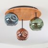 Ripoll Deckenleuchte Glas 15 cm Naturfarben, Schwarz, 3-flammig