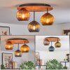 Koyoto Deckenleuchte Glas 15 cm Naturfarben, Schwarz, 3-flammig