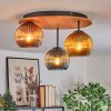 Koyoto Deckenleuchte Glas 15 cm Naturfarben, Schwarz, 3-flammig