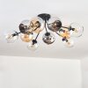 Koyoto Deckenleuchte Glas 15 cm Bernsteinfarben, Chrom, Klar, Rauchfarben, 10-flammig