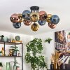 Ripoll Deckenleuchte Glas 15 cm Blau, Gold, Kupferfarben, 12-flammig