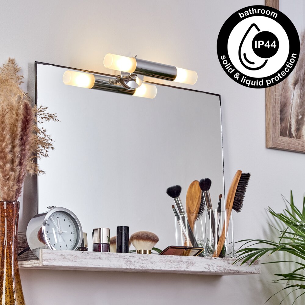 Morges Spiegelleuchte LED Dunkelbraun, Nickel-Matt, 2-flammig main product photo