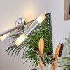 Morges Spiegelleuchte LED Dunkelbraun, Nickel-Matt, 2-flammig