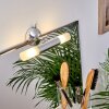 Morges Spiegelleuchte LED Dunkelbraun, Nickel-Matt, 2-flammig
