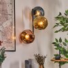 Ripoll Wandleuchte Glas 15 cm Blau, Gold, Kupferfarben, 3-flammig