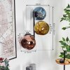 Ripoll Wandleuchte Glas 15 cm Blau, Gold, Kupferfarben, 3-flammig