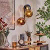 Ripoll Wandleuchte Glas 15 cm Blau, Gold, Kupferfarben, 3-flammig