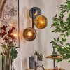 Koyoto Wandleuchte Glas 15 cm Blau, Gold, Kupferfarben, 3-flammig