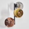 Ripoll Wandleuchte Glas 15 cm Gold, Kupferfarben, Rauchfarben, 3-flammig