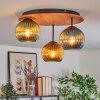 Koyoto Deckenleuchte Glas 15 cm Naturfarben, Schwarz, 3-flammig