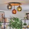 Ripoll Deckenleuchte Glas 15 cm Naturfarben, Schwarz, 3-flammig