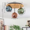 Ripoll Deckenleuchte Glas 15 cm Naturfarben, Schwarz, 3-flammig