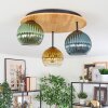Koyoto Deckenleuchte Glas 15 cm Naturfarben, Schwarz, 3-flammig