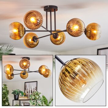 Koyoto Deckenleuchte Glas 15 cm Gold, Klar, 6-flammig