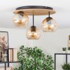 Koyoto Deckenleuchte Glas 15 cm Naturfarben, Schwarz, 3-flammig