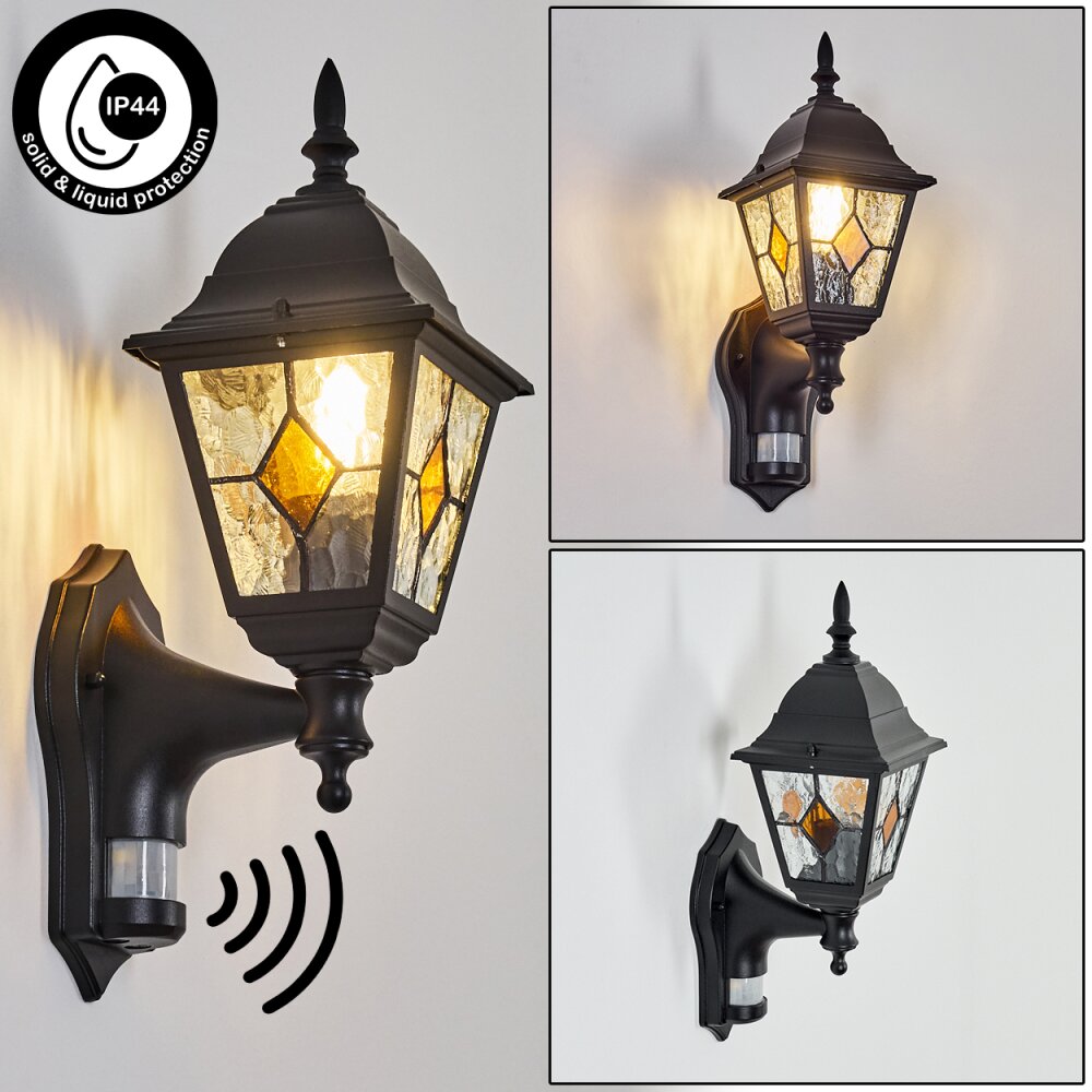 Naofe Außenwandleuchte Schwarz, 1-flammig, Bewegungsmelder main product photo